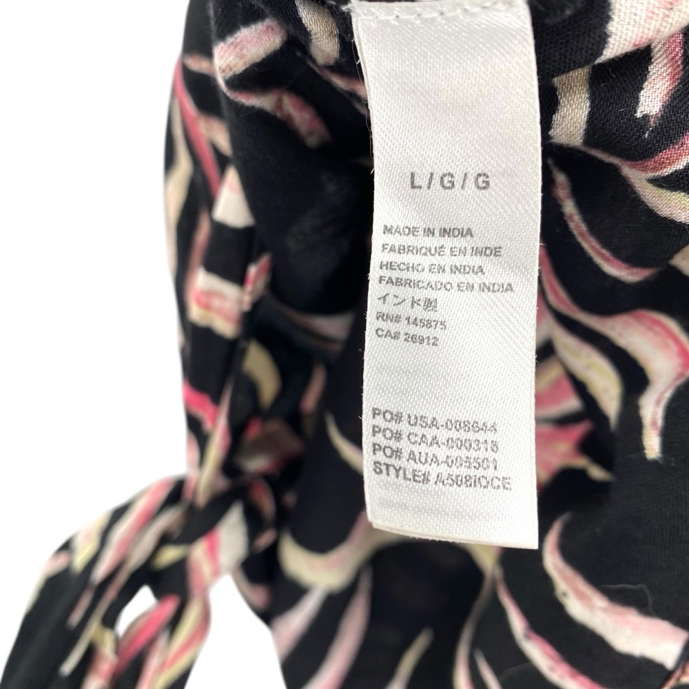 Amuse Society Black Hawaiian Floral Print Front Tie Button Up Shirt - Picture 8 of 8